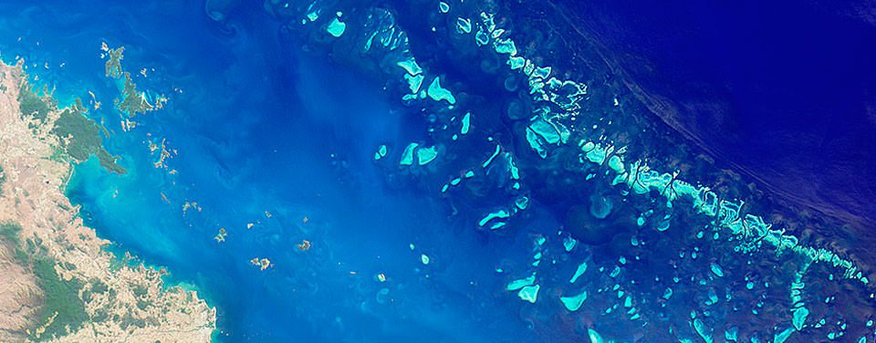 A view of the ocean from space.